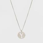 Silver Plated Initial Y Pendant Necklace - A New Day Silver,