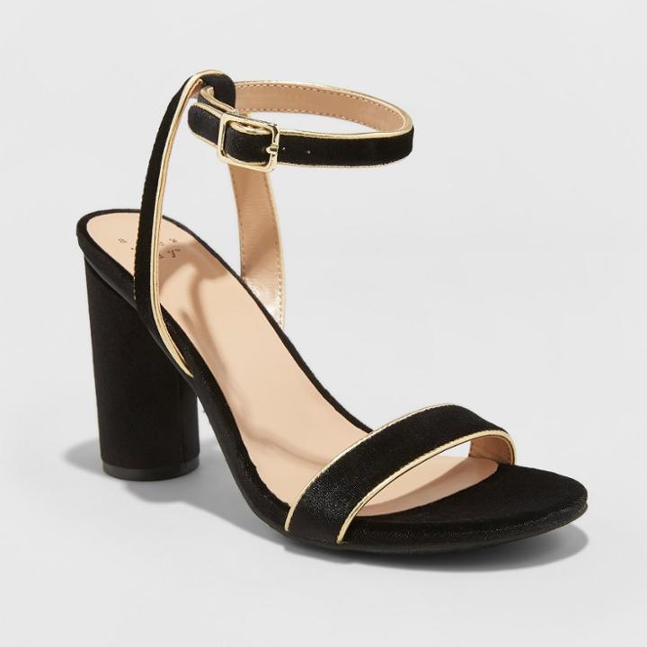 Women's Neta Cylinder Heeled Pumps - A New Day Black