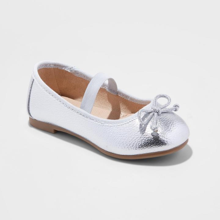 Toddler Girls' Becca Ballet Flats - Cat & Jack Silver