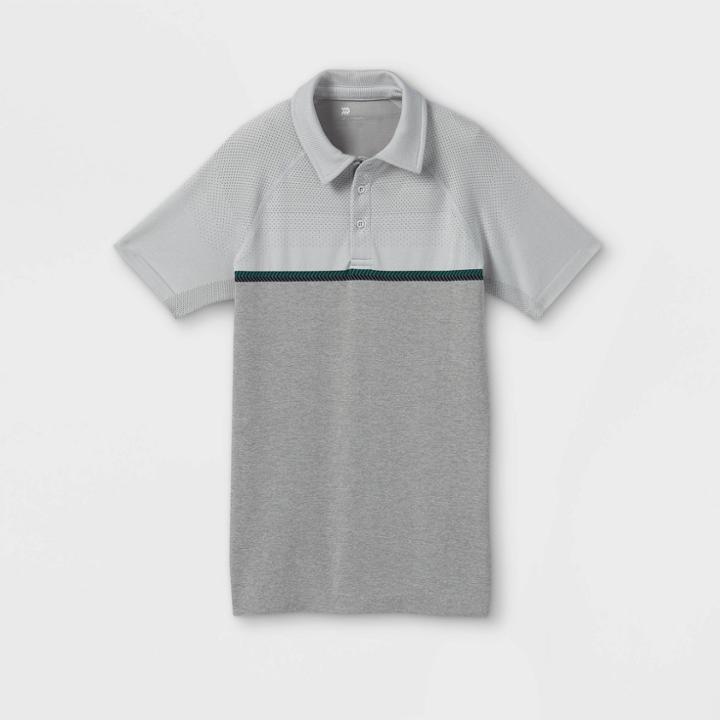Boys' Seamless Polo Shirt - All In Motion Light Gray Heather