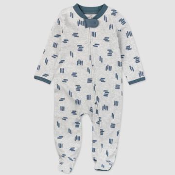 Honest Baby Organic Cotton Dashes Sleep N' Play - Gray Newborn