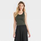 Women's Seamless Slim Fit Tank Top - A New Day Olive