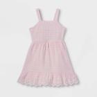 Girls' Gingham Check Tie-back Sleeveless Woven Dress - Cat & Jack Light Purple