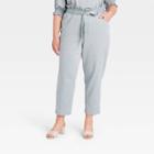 Women's Plus Size Ankle Length Denim Trousers - Who What Wear Blue