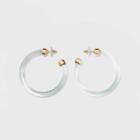 Sugarfix By Baublebar Gold Embellishments Clear Acrylic Hoop Earrings - Blue, Girl's