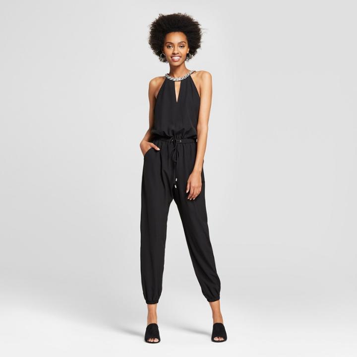 Women's Tie Front Jumpsuit - Xoxo (juniors') Black