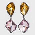 Two-color Stone Drop Earrings - A New Day Pink/gold, Women's