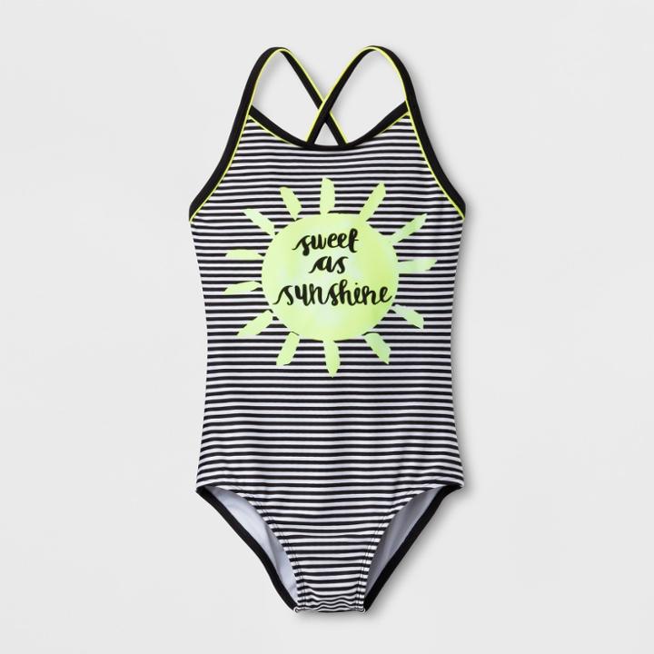 Girls' Sweet As Sunshine One Piece Swimsuit - Cat & Jack Black