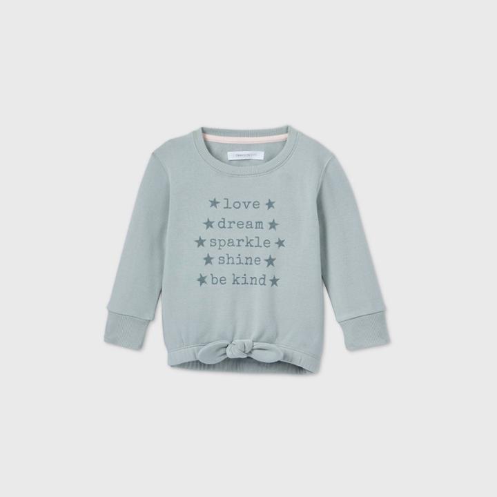 Grayson Mini Toddler Girls' 'be Kind' Tie-bottom Sweatshirt - Blue