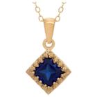 1 1/4 Tcw Tiara Sapphire Crown Pendant In Gold Over