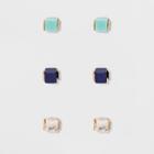Target Small Stone Cubes Earring Set 3ct - Universal Thread Gray