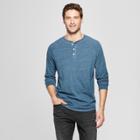 Men's Standard Fit Long Sleeve Jersey Henley Shirt - Goodfellow & Co Thunderbolt Blue