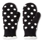 Impressions By Isotoner Women's Polkadot Mittens - Black, Women's,