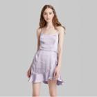 Women's Sleeveless Satin Wrap Dress - Wild Fable Lilac
