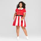 Women's Plus Size Christmas Candy Cane Dress - 33 Degrees (juniors') Red
