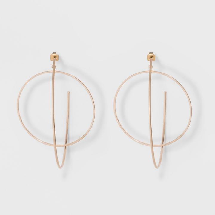 Thin Metal Circle Earrings - A New Day Rose Gold