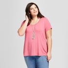 Women's Plus Size Short Sleeve Perfect T-shirt - Ava & Viv Pink