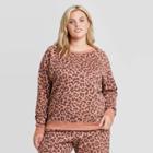 Grayson Threads Women's Plus Size Leopard Print Sweatshirt - Brown