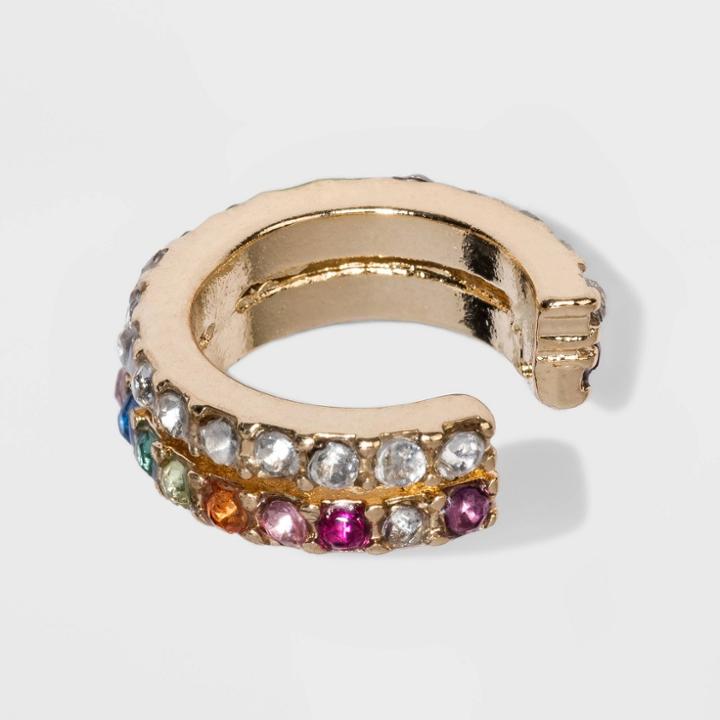 Sugarfix By Baublebar Colorful Crystal Ear Cuff - Rainbow, Girl's