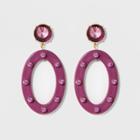 Sugarfix By Baublebar Octagonal Hoop Earrings With Crystal - Deep Purple, Girl's