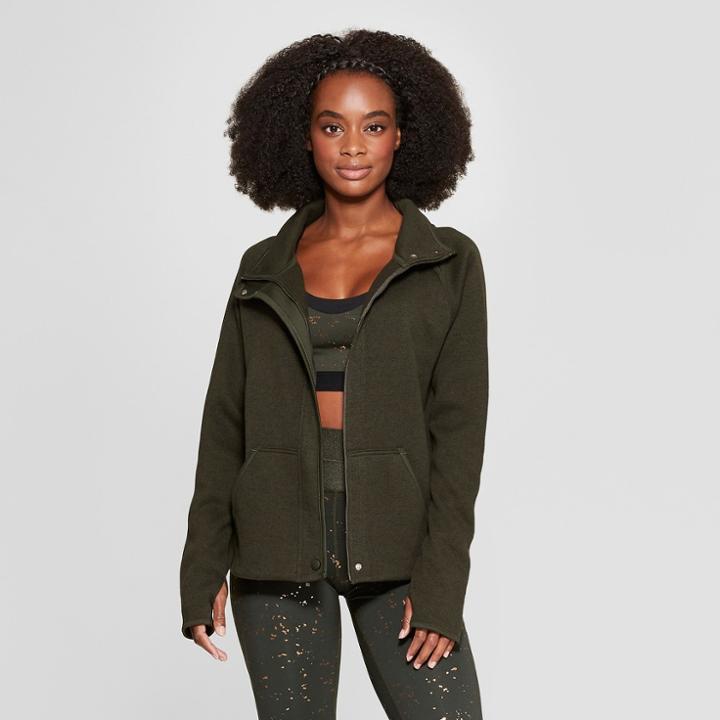 Women's Sweater Fleece Full Zip - C9 Champion Green Heather