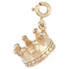 Target 14kt Gold And Silver Bonded Crown Charm With Spring Ring-yellow Gold, Girl's,