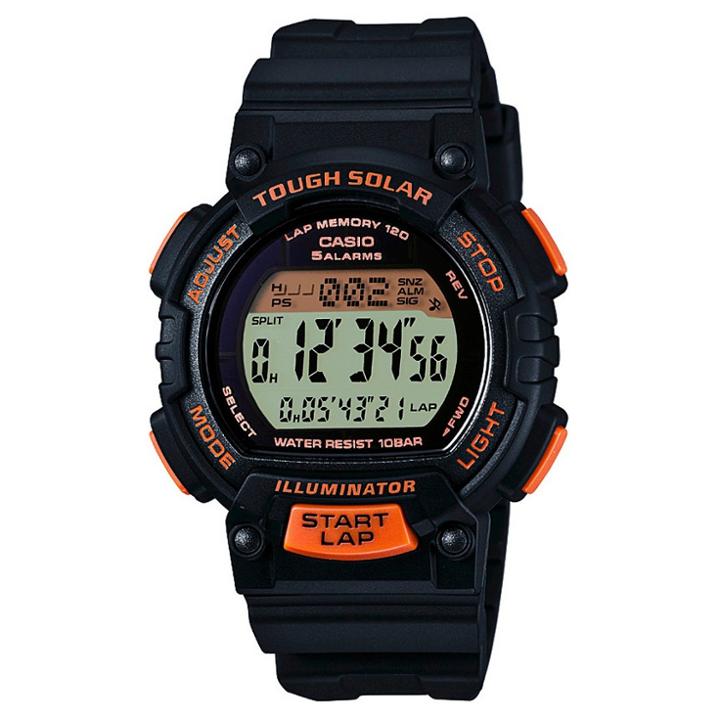 Women's Solar Runner Watch Black - Casio, Orange Black