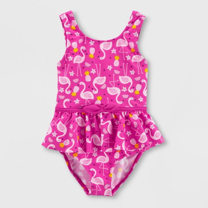 Baby Girls' Flamingo One Piece Swimsuit - Just One You Made By Carter's Purple