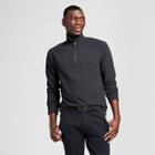 Men's Standard Fit Quarter Zip Long Sleeve Henley Shirt - Goodfellow & Co Black