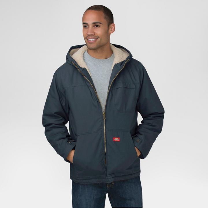 Dickies Men's Duck Sherpa Lined Hooded Jacket Big & Tall Dark Gray