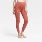 Women's Contour High-rise Shirred 7/8 Leggings With Power Waist 25 - All In Motion Rust S, Women's,