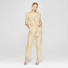Women's Long Sleeve Utility Jumpsuit - Who What Wear Tan