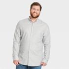 Men's Big & Tall Standard Fit Stretch Oxford Long Sleeve Whittier Button-down Shirt - Goodfellow & Co Gray