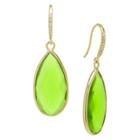 Distributed By Target Gold Plated Green Drop Earrings - Gold/green