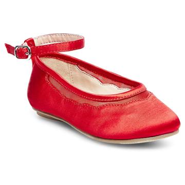 Toddler Girls' Jamie Satin Ballet Flats - Tevolio Red