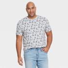 Men's Tall Floral Print Short Sleeve Crewneck T-shirt - Goodfellow & Co Cornelian Blue