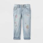 Toddler Girls' High-rise Embroidered Patch Girlfriend Jeans - Cat & Jack