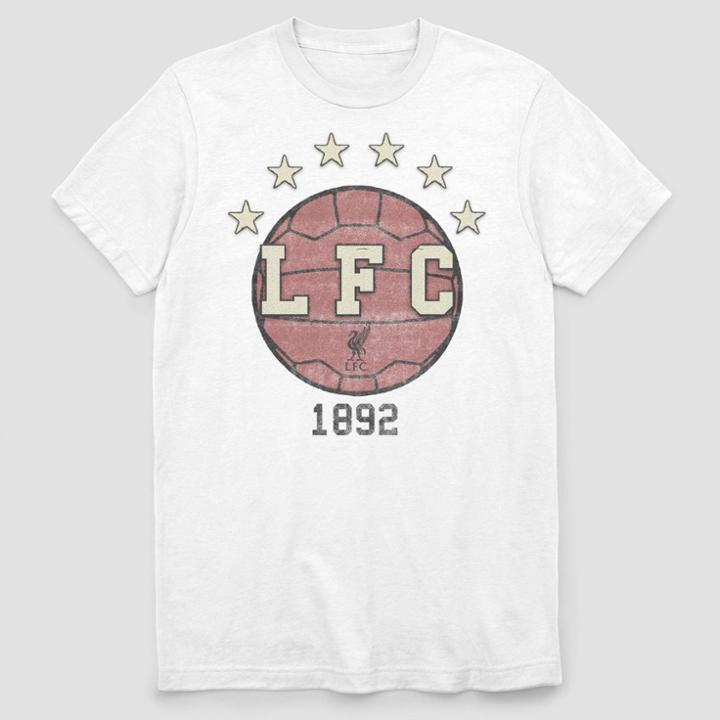 Men's Liverpool Fc Old Ball Short Sleeve Graphic T-shirt - White