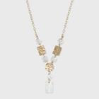 Worn Hammered Metal Multi-shapes Pendant Necklace - A New Day Gold