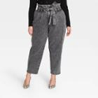 Women's Plus Size High-rise Paperbag Pants- Who What Wear Black