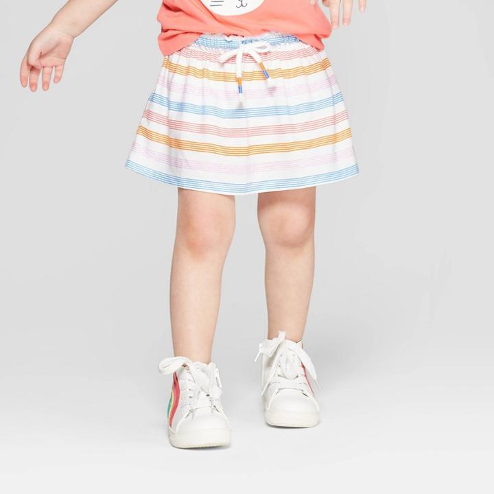 Toddler Girls' Striped Skort - Cat & Jack White