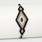 Target Patterned Seed Bead Large Diamond Shape Bracelet - Universal Thread Black
