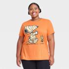 Peanuts Women's Disney Snoopy Mummy Plus Size Short Sleeve Graphic T-shirt - Orange