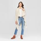 Women's Long Sleeve Pointelle Waterfall Cardigan - Knox Rose Ivory