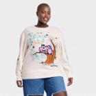 Disney Women's Chesire Plus Size Cat Graphic Sweatshirt - White