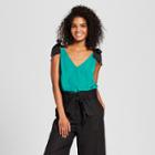 Women's Sleeveless Button-back Tank Top - Who What Wear Green