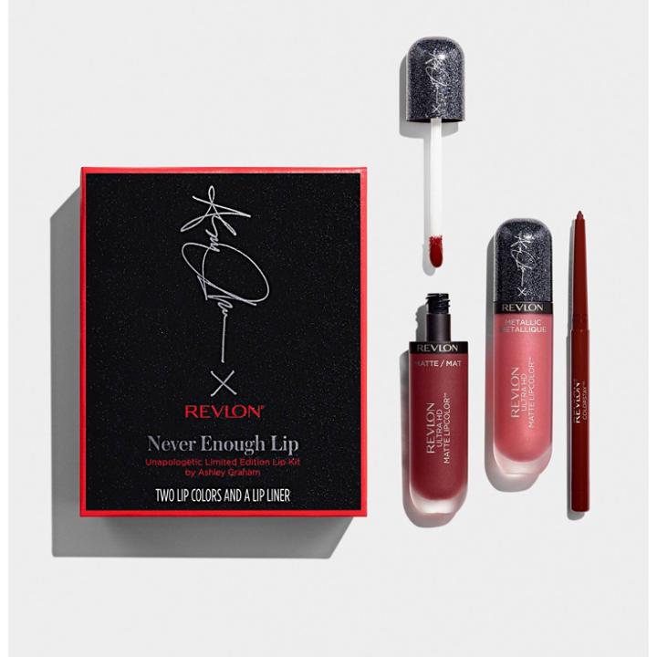 Revlon Unapologetic Limited Edition Lip Kit, By Ashley Graham, 3pc Kit With Matte Lipstick,