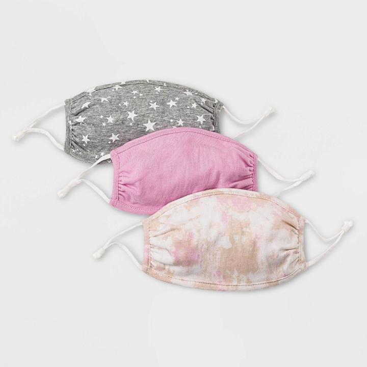 Kids' 3pk Mask - Harper & Elliott Pink/gray