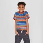 Boys' Short Sleeve Stripe T-shirt - Cat & Jack Blue/orange