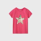 Girls' Short Sleeve Flip Sequin Star T-shirt - Cat & Jack Pink